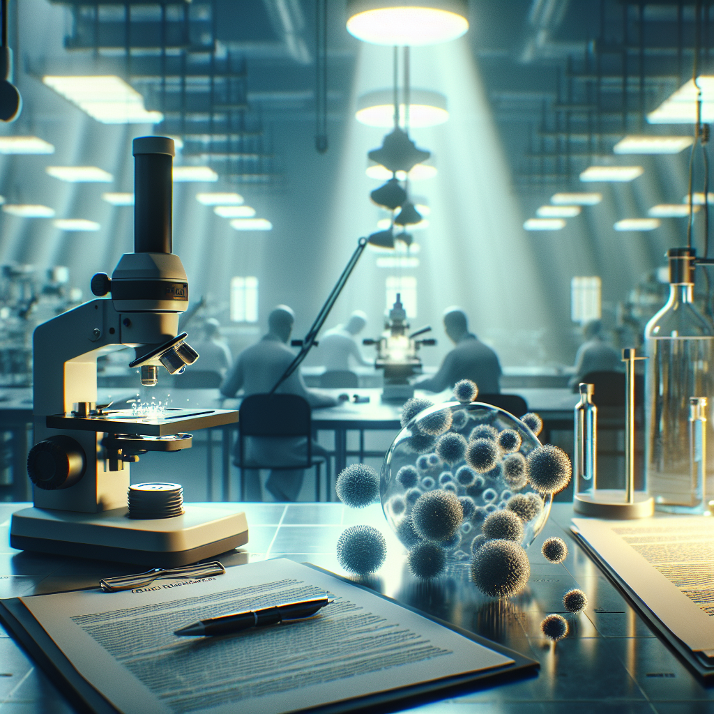 Design a photorealistic image that shows a groundbreaking moment in the field of stem cell research. It should depict a laboratory setting where a trial for ALS treatment using stem cells, referred to as 'Nurown', is taking place. The scene should be filled with natural lighting, casting soft shadows. Capture the sense of innovation and hope, representing the stunning breakthrough in the scientific debate. Showcase the careful handling and discussion of stem cells under a microscope, with detailed notes lying on the desk nearby. However, do not include any identifiable individuals or specific real people in the image.