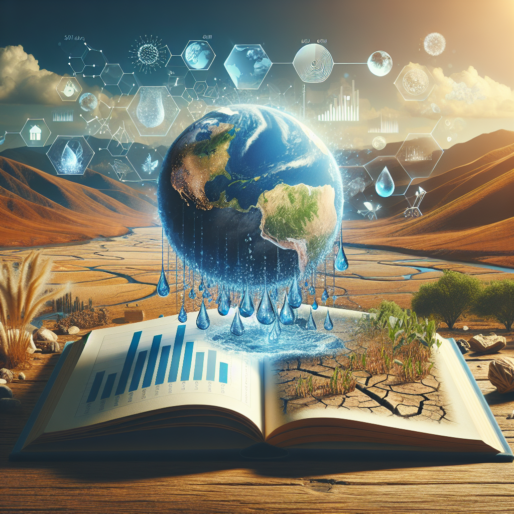 Create a high-quality, photorealistic image that depicts the concept of ALS disparities. Include symbols that represent global water issues such as a globe with water droplets, dry landscapes, and densely populated areas with water scarcity. Use natural lighting to highlight the severity of these disparities, creating distinct areas of brightness and soft shadows. Incorporate elements such an opened book or guide, suggesting the process of unraveling these intricate issues. The book should contain charts and data visualizations to depict the essence of an essential and uncovered guide.