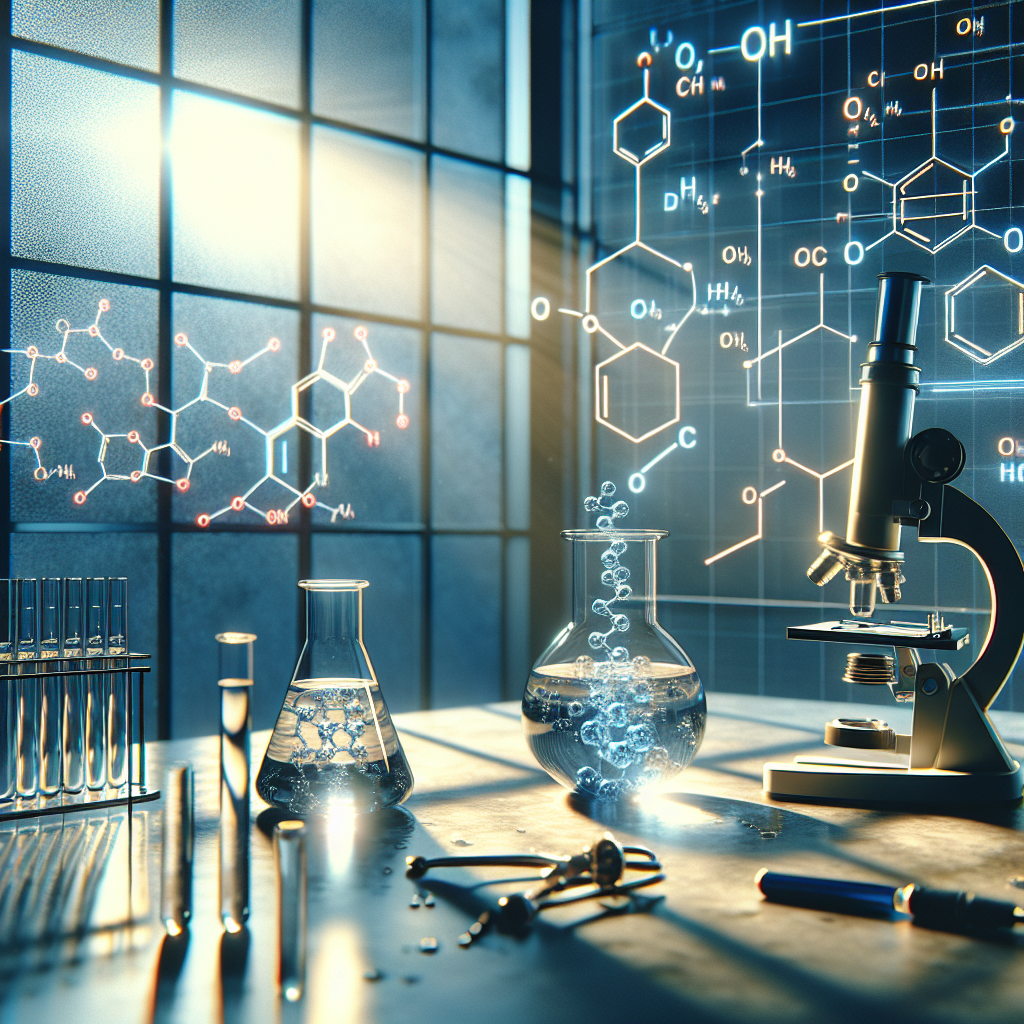 Create a compelling, high-quality image that represents groundbreaking research into the etiology of ALS as influenced by the role of water. Depict a laboratory setting infused with natural lighting casting soft shadows across the scene. Include important scientific elements like a microscope, a lab flask filled with water, and molecular diagrams signifying water and ALS protein structures. The atmosphere should project a sense of breakthrough discovery.