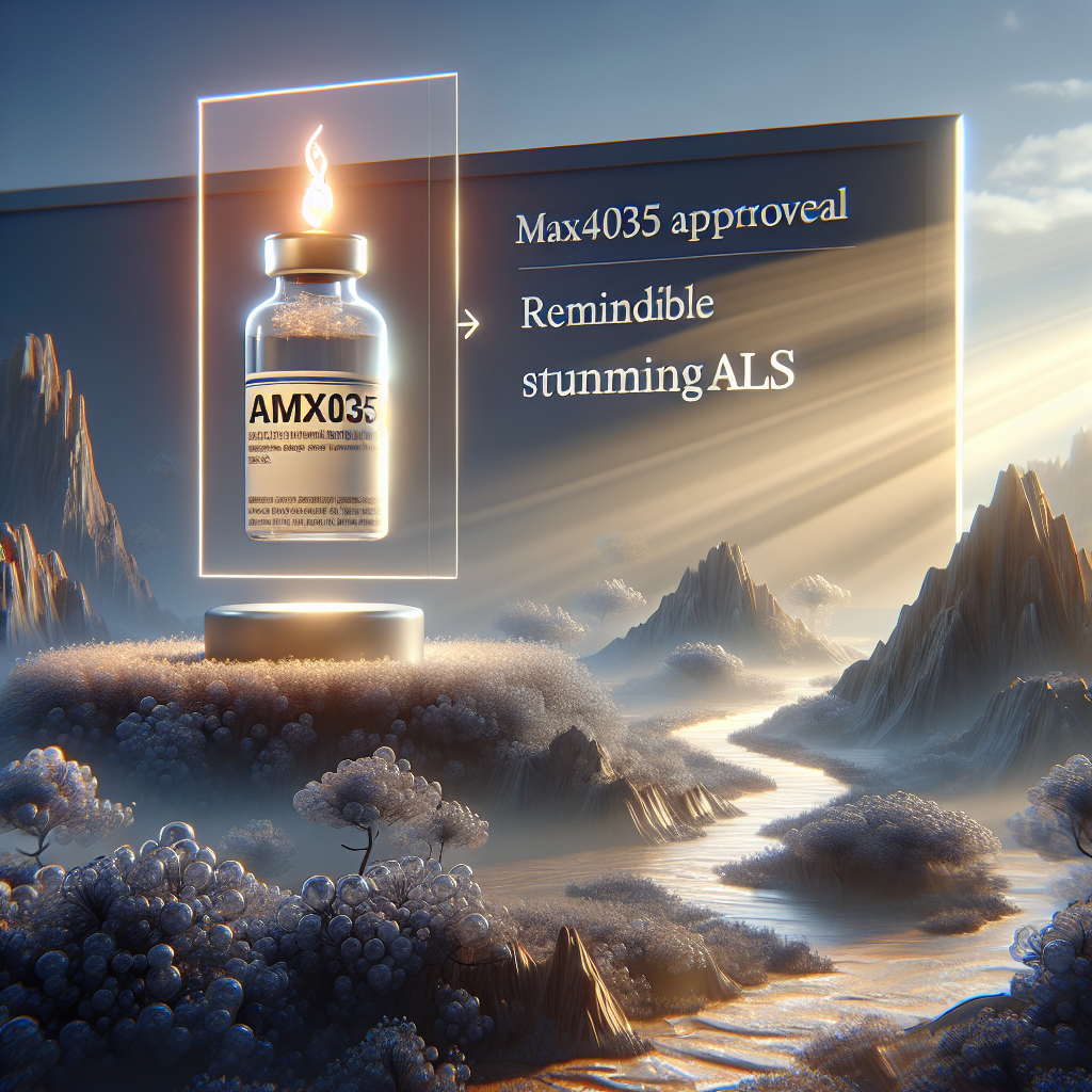 A beautifully photorealistic image representing the remarkable AMX0035 approval for Relyvrio ALS. A visual representation of effortless recovery, adorned by natural lighting and soft shadows. The scene includes a metaphorical visual, imbued with the theme of stunning success, representing the medical breakthrough. Note that the focus is on a feeling of hope and progress, the promise of a healthier future that this approval signifies.