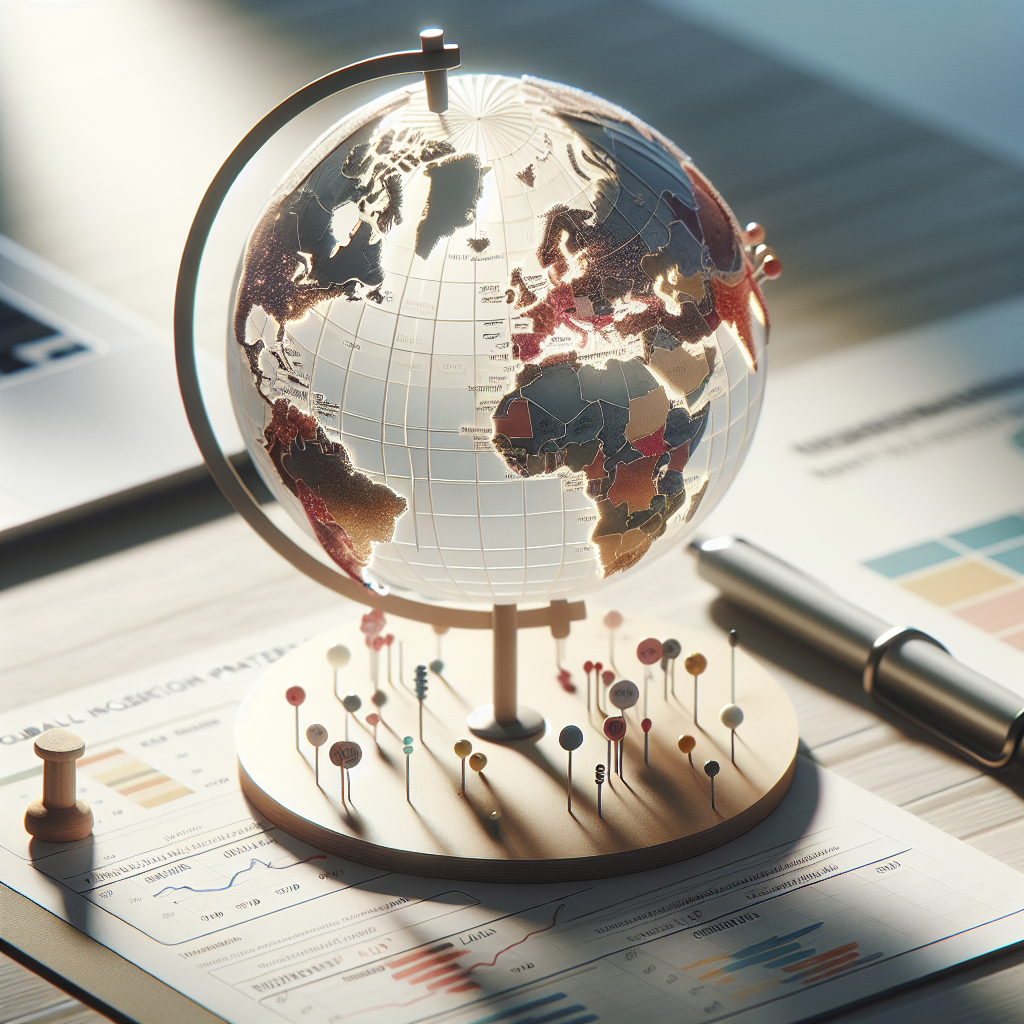 Create a photorealistic image that symbolically represents the global incidence patterns of ALS worldwide. The image might feature a beautifully designed world map with various regions highlighted to indicate varying rates of ALS incidence. The map could be on a well-lit desk, with the light source creating soft shadows. Around the map could be items such as pins, markers, or notes that may correlate to the rates of ALS in different regions. Remember to use natural lighting and gentle shadows to provide a calm yet informative atmosphere.