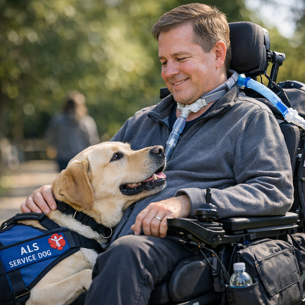 als service dog tasks illustration for ALS Service Dogs: Essential, Life-Changing Companions