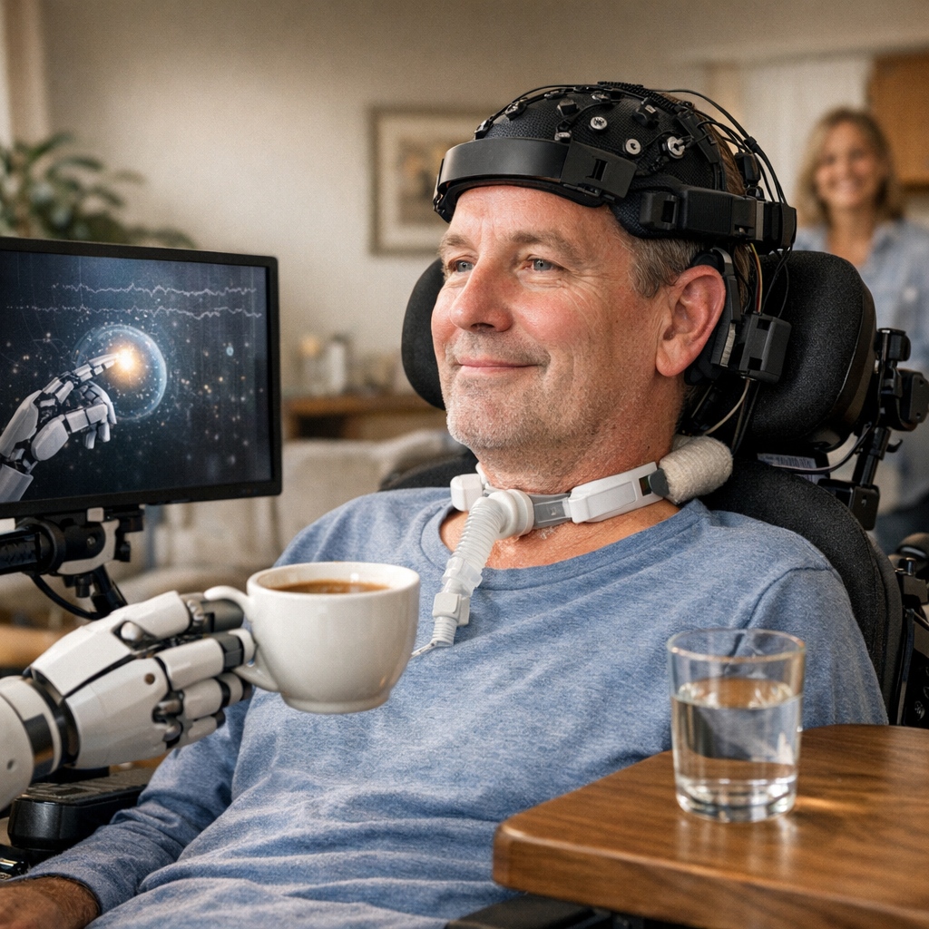 Illustration of BCI ALS Breakthrough: Stunning Potential for Effortless Living