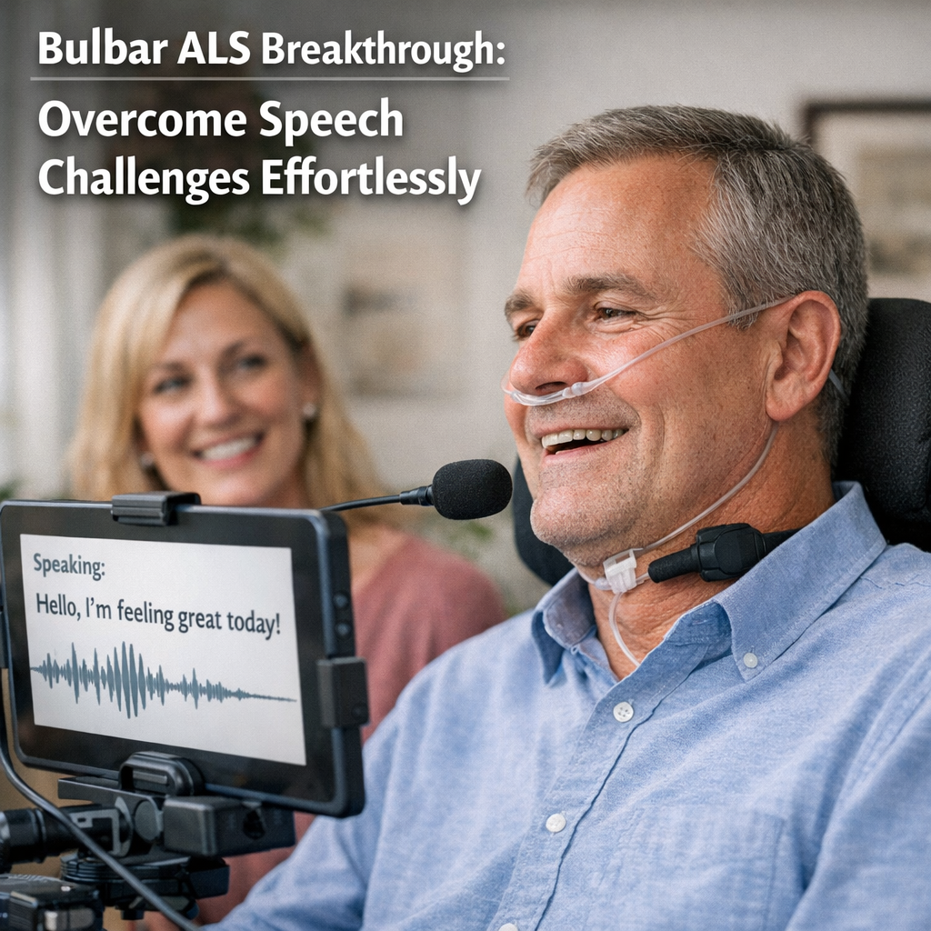 Illustration of Bulbar ALS Breakthrough: Overcome Speech Challenges Effortlessly