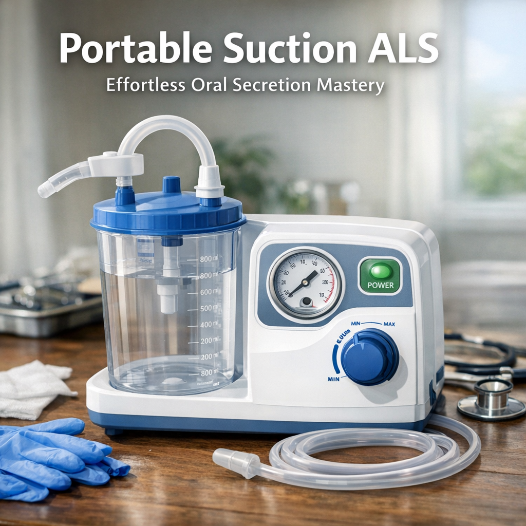 Illustration of Portable Suction ALS: Effortless Oral Secretion Mastery